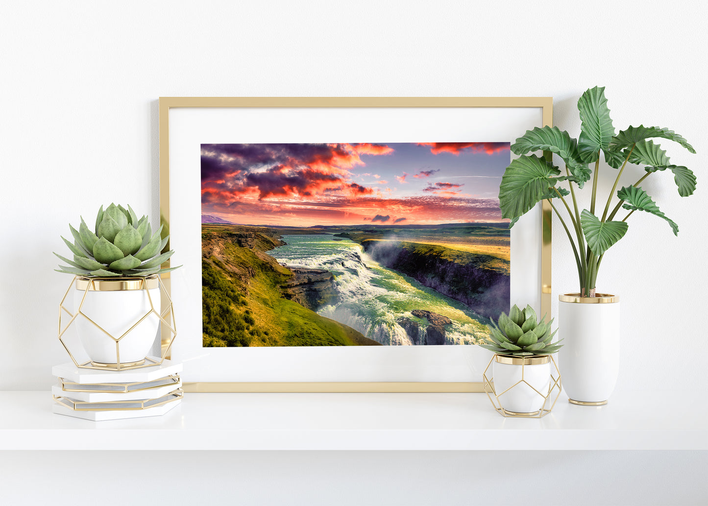 Atardecer en la cascada de Gullfoss