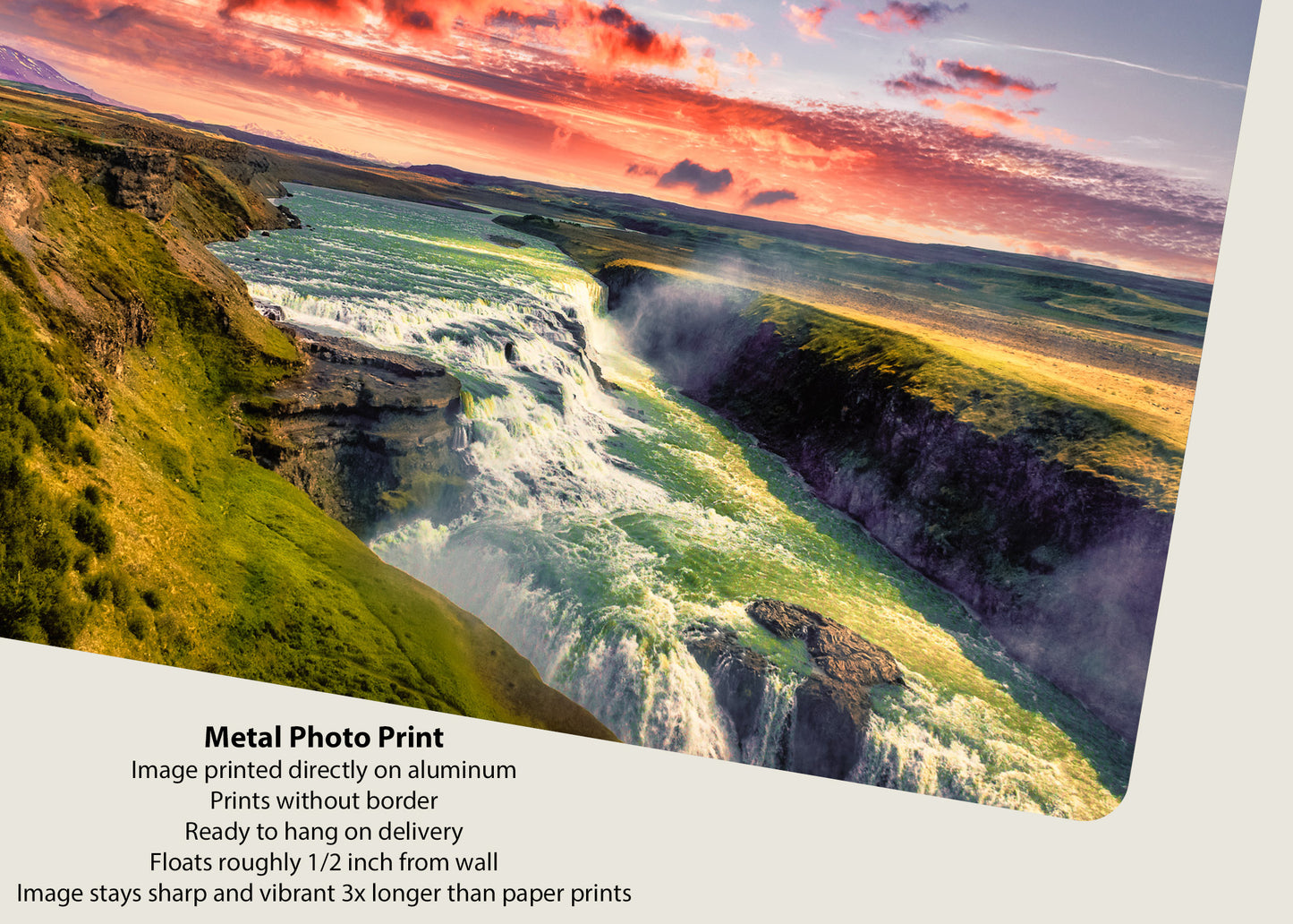 Atardecer en la cascada de Gullfoss