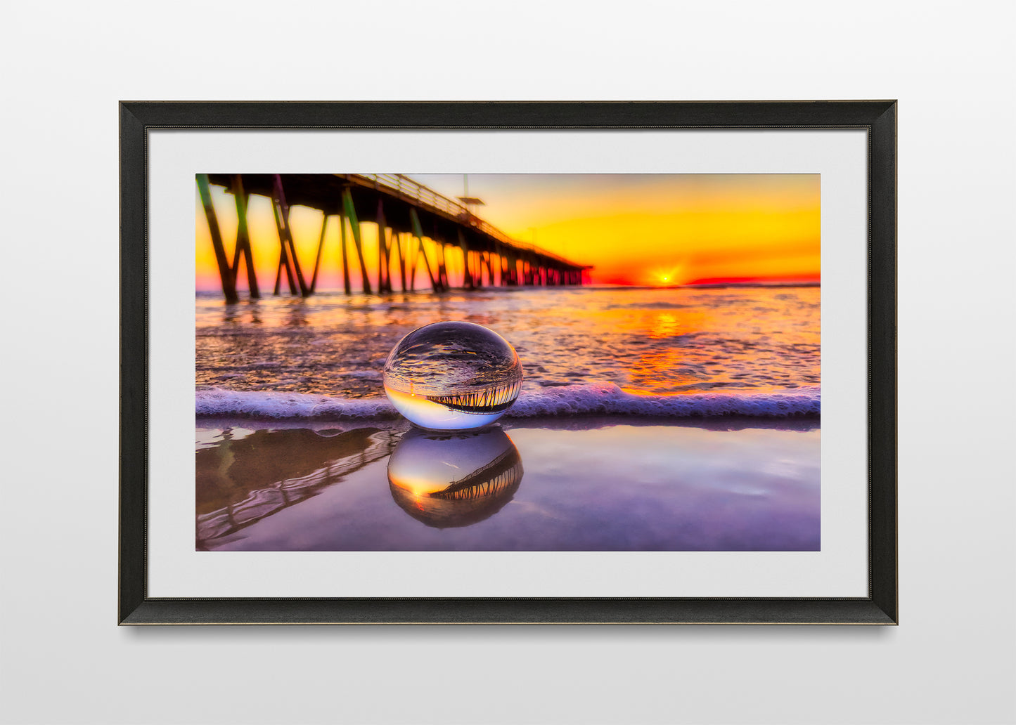 Muelle de Virginia Beach en una esfera