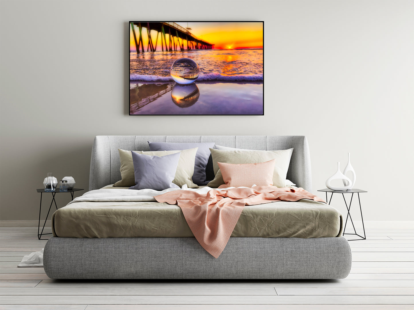 Muelle de Virginia Beach en una esfera