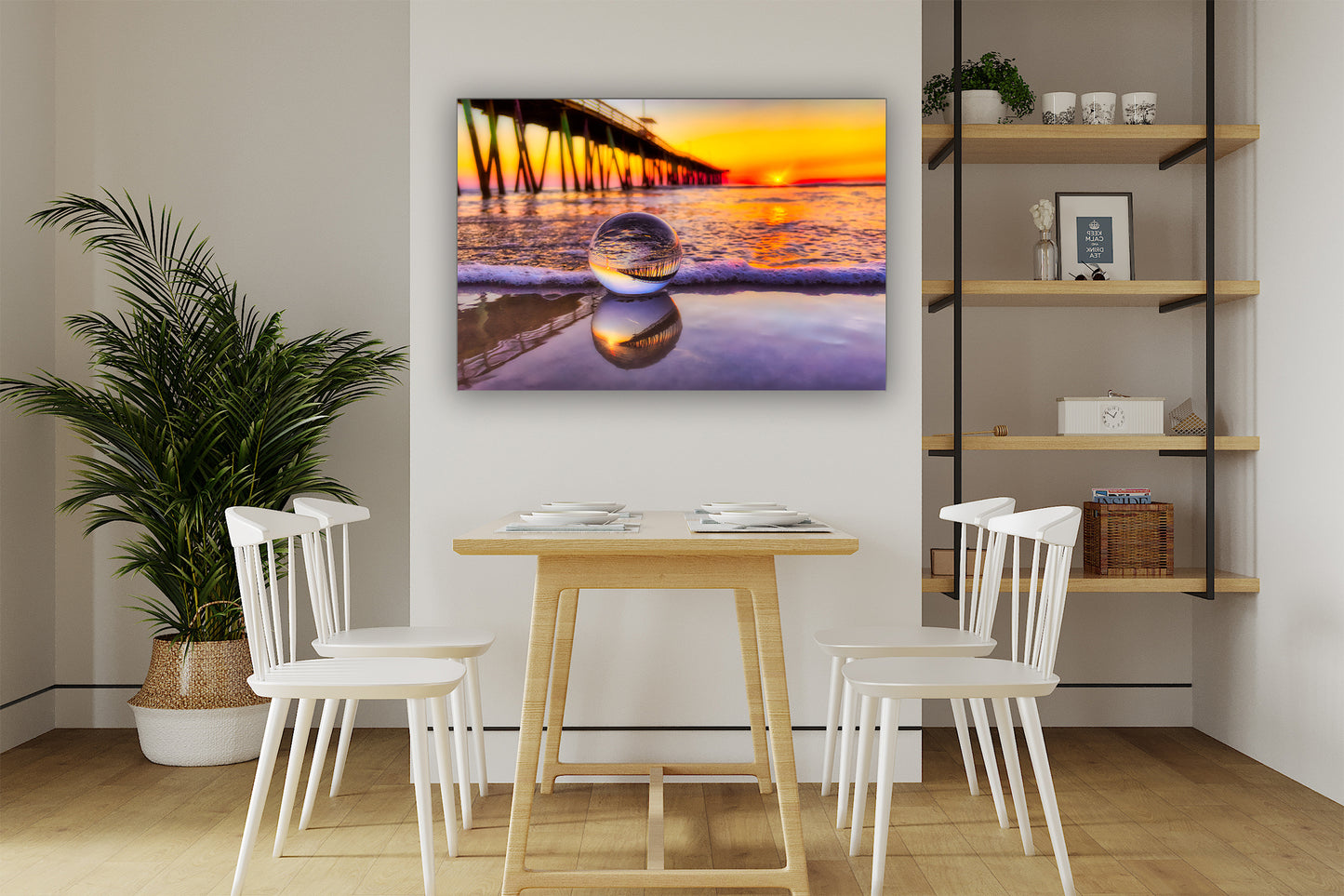 Muelle de Virginia Beach en una esfera