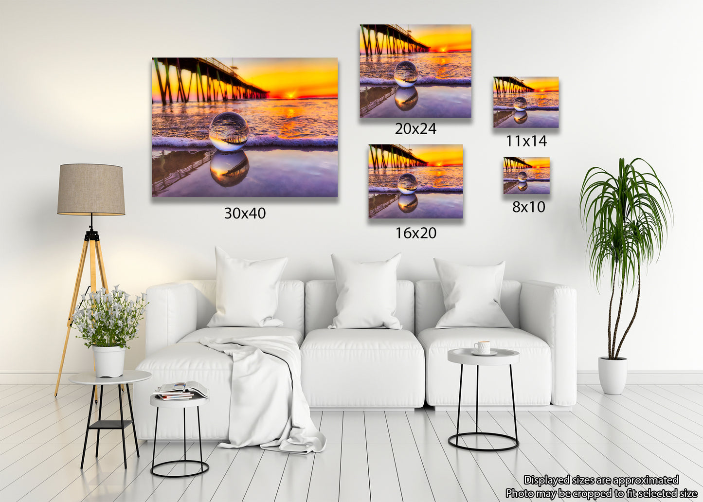 Muelle de Virginia Beach en una esfera