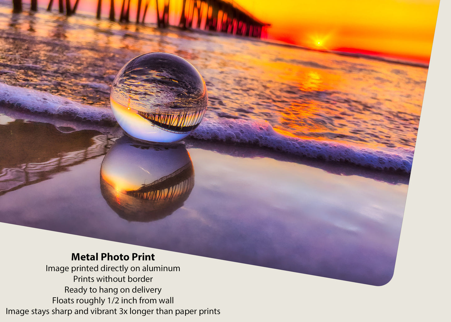 Muelle de Virginia Beach en una esfera