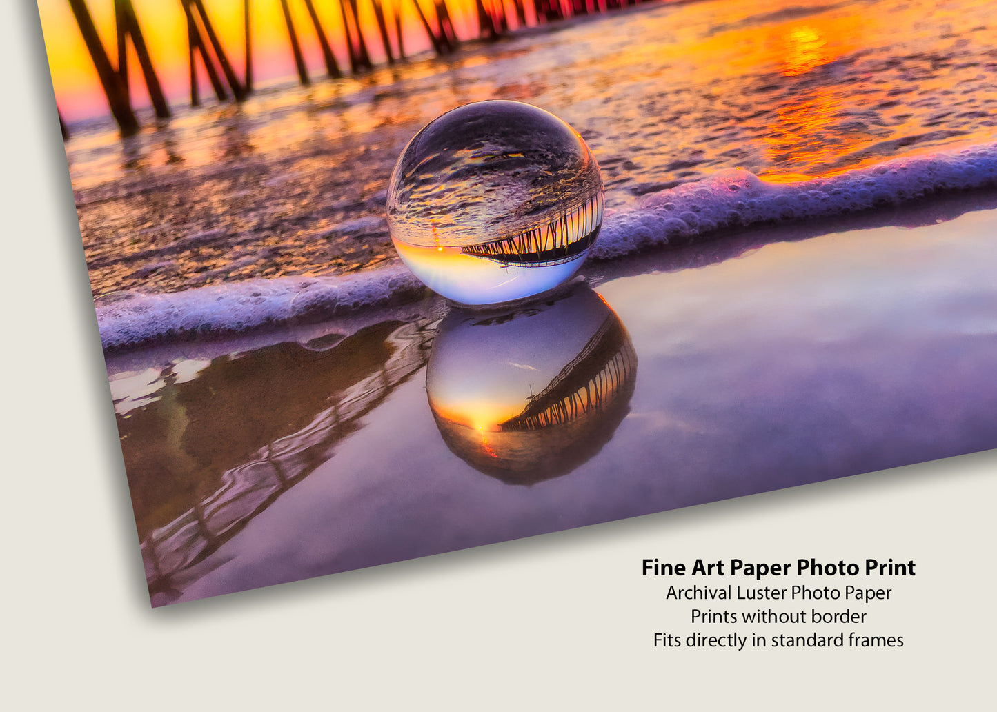 Muelle de Virginia Beach en una esfera
