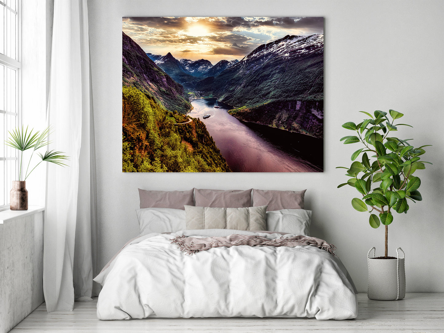 Norwegian Fjord Overlook at Sunset