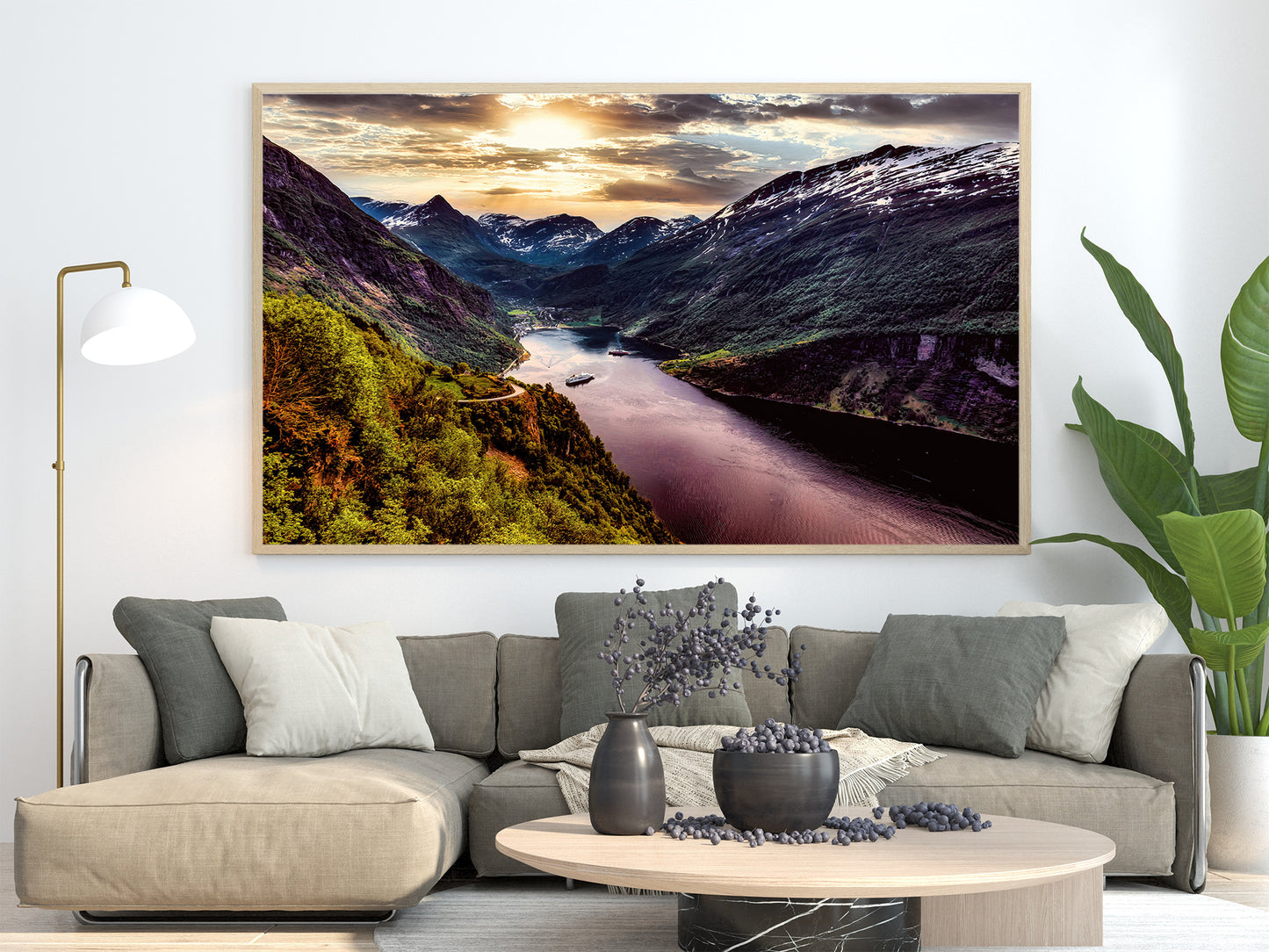 Norwegian Fjord Overlook at Sunset