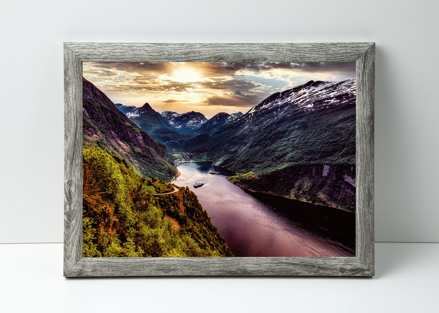 Norwegian Fjord Overlook at Sunset
