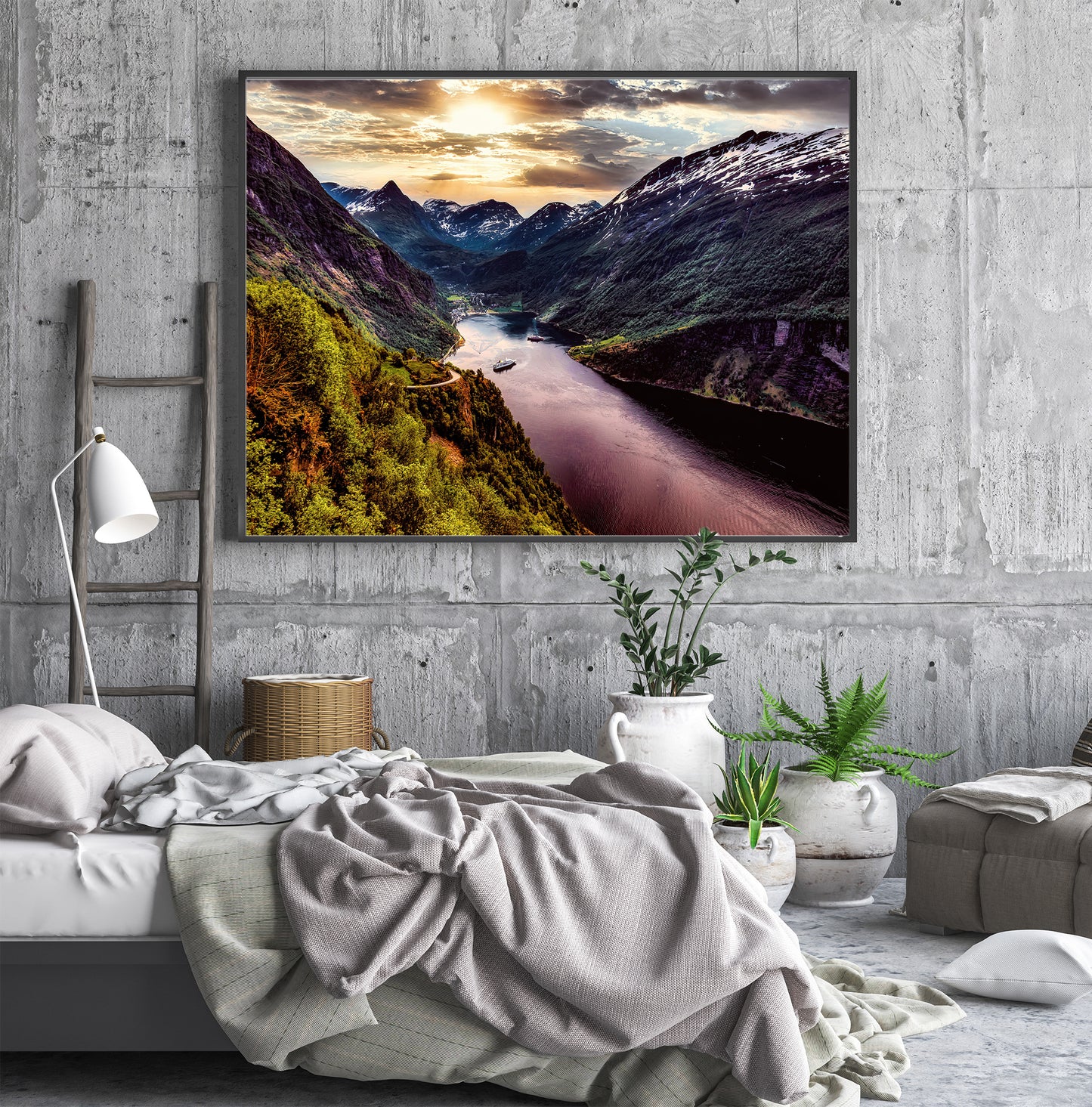 Norwegian Fjord Overlook at Sunset