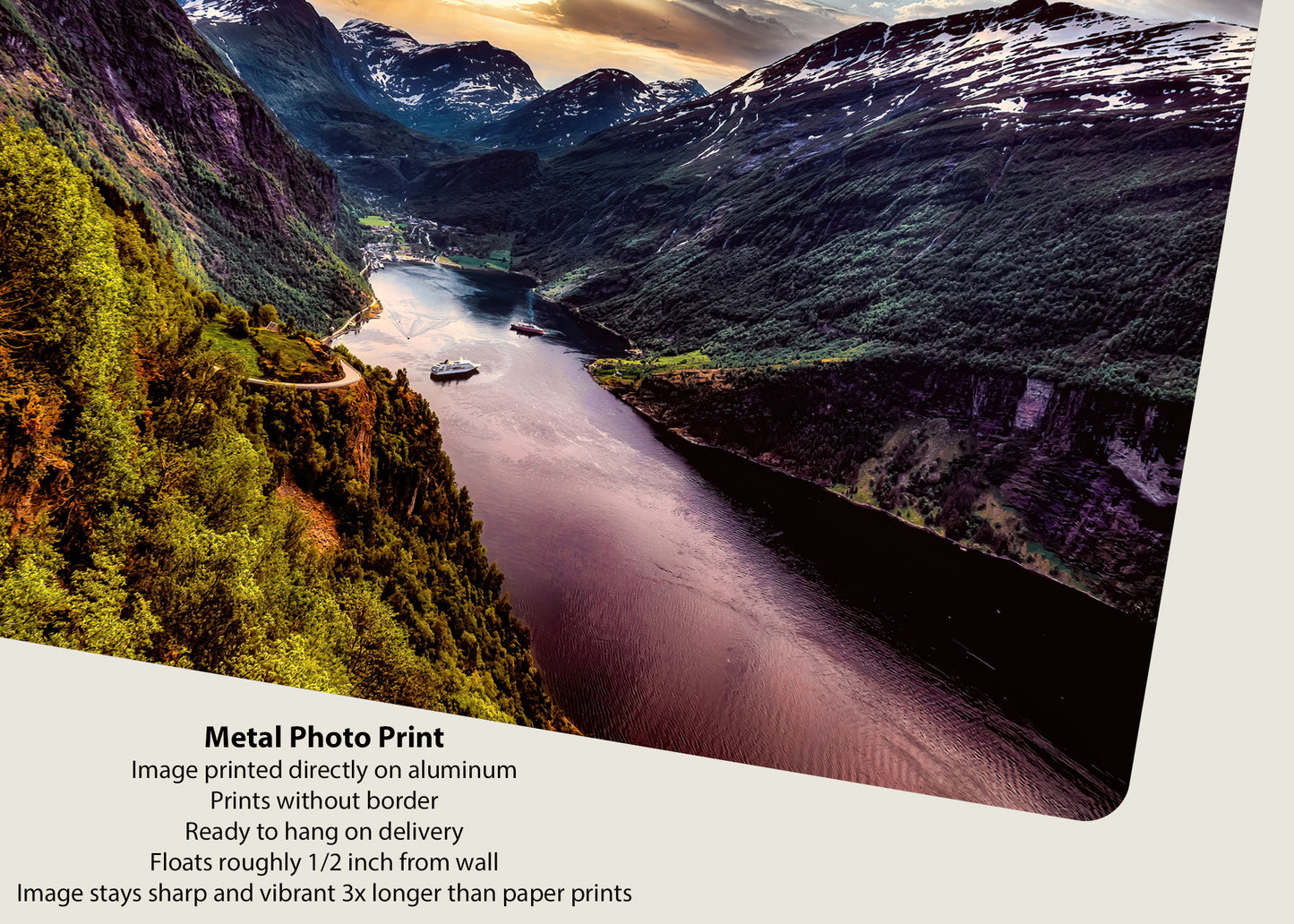 Norwegian Fjord Overlook at Sunset
