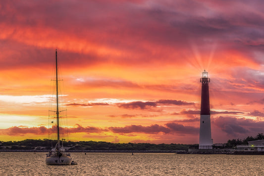 Sunrise Sailing at the Barnegat Lighthouse image 0