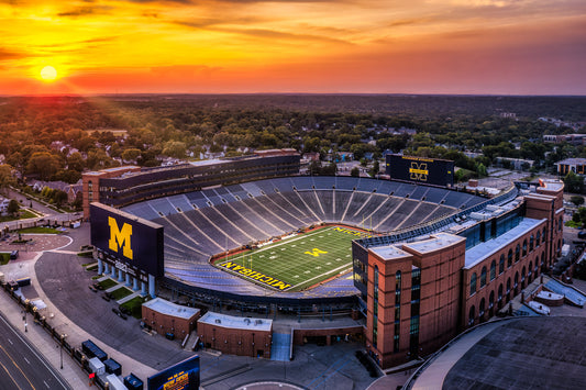 Sunset at Michigan Stadium image 0