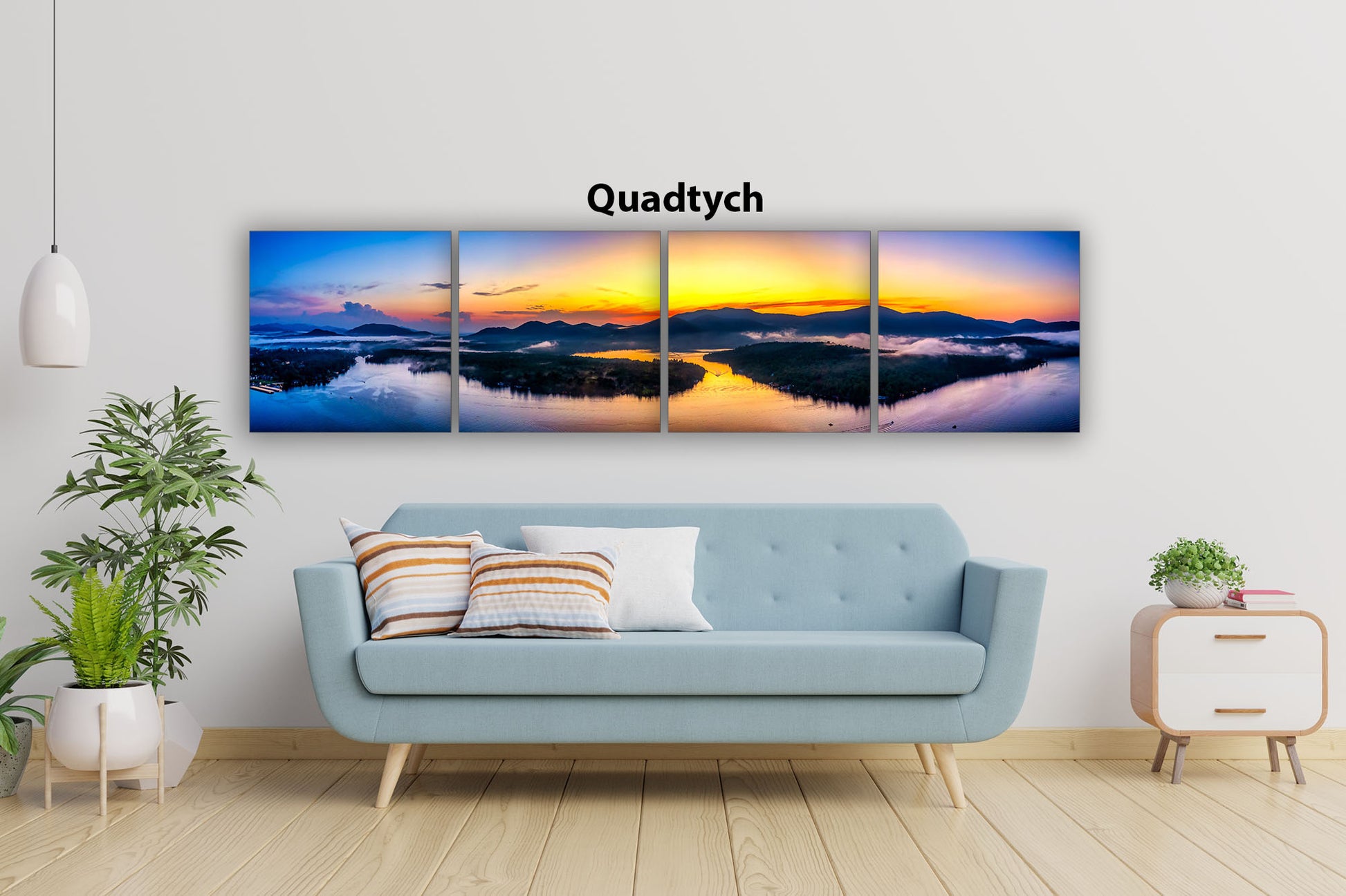 Golden Sunset over Lake Placid Panorama image 1